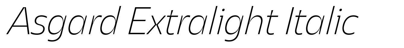 Asgard Extralight Italic